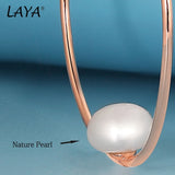 925 Silver Hoop Earrings with Natural Pearl Beads