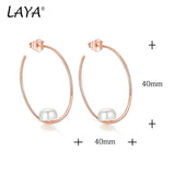 925 Silver Hoop Earrings with Natural Pearl Beads