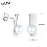 Laya Freshwater Bread Pearl Earrings 925 Sterling Silver Stud Earrings