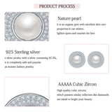 Laya Pearl Earrings 925 Silver Zirconia Studs