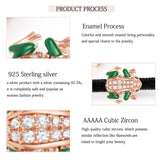 925 Silver CZ Enamel Frog Bracelet For Women