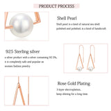 Laya Shell Pearl Drop Earrings 925 Sterling Silver Geometric Triangle Jewelry