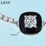925 Sterling Silver Zircon Enamel Bracelet Retro Style