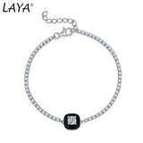 925 Sterling Silver Zircon Enamel Bracelet Retro Style