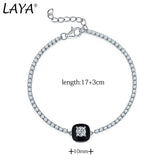 925 Sterling Silver Zircon Enamel Bracelet Retro Style
