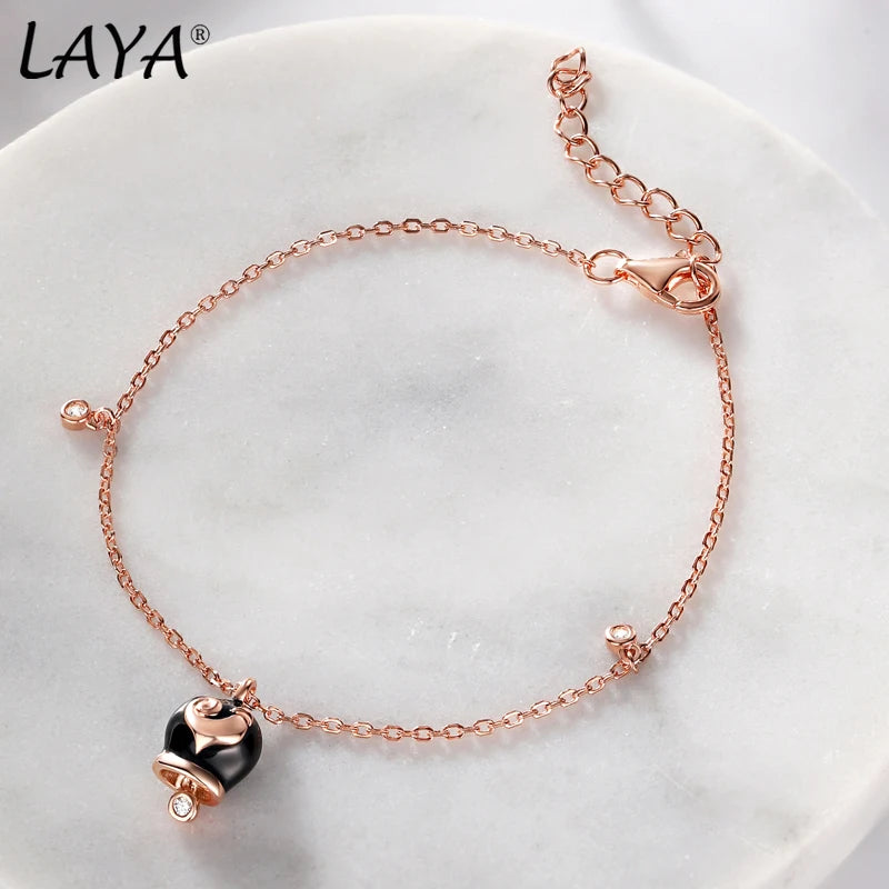 Laya Silver Bracelet 925 Sterling Silver CZ Fine Jewelry Enamel