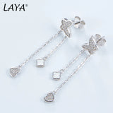 Laya Silver Butterfly Tassel Earrings 925 Sterling Silver High Zircon Enamel