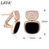 Laya Silver Drop Earrings 925 Sterling Silver Orange Enamel Fine Jewelry