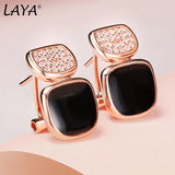 Laya Silver Drop Earrings 925 Sterling Silver Orange Enamel Fine Jewelry