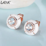 Laya Silver Earrings 925 Sterling Red Enamel Fine Jewelry