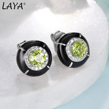 Laya Silver Earrings 925 Sterling Red Enamel Fine Jewelry