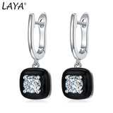 Laya Silver Earrings 925 Silver High Zircon Enamel Jewelry