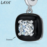 Laya Silver Earrings 925 Silver High Zircon Enamel Jewelry