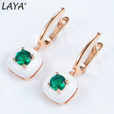 Laya Silver Earrings 925 Silver High Zircon Enamel Jewelry