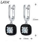 Laya Silver Earrings 925 Silver High Zircon Enamel Jewelry