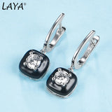 Laya Silver Earrings 925 Silver High Zircon Enamel Jewelry