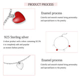 925 Silver Enamel Heart Bracelet Women Jewelry