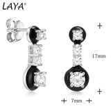 Laya Silver Stud Earrings 925 Sterling Silver Green Nano Nude Enamel Jewelry