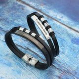 Customizable Layer Leather Bracelets for Men/Women