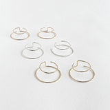 Layered Big Circle Earrings 925 Silver Filled Minimalist Jewelry