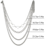 Layered Heart Chain Necklace Set For Girls Punk Women Choker Female Jewelry