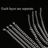 Layered Heart Chain Necklace Set For Girls Punk Women Choker Female Jewelry