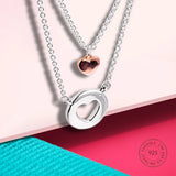 Layered Heart Necklace 925 Sterling Silver Chain Women Jewelry