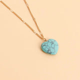 Layered Long Necklaces Tassel Stone Pendant Heart Ethnic Jewelry