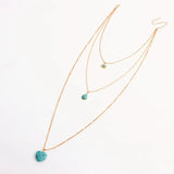 Layered Long Necklaces Tassel Stone Pendant Heart Ethnic Jewelry
