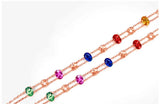 Multicolor Austrian Crystal Chain Bracelet for Women