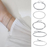 Layered Thin Round Snake Bracelet Stainless Steel Charm Women Bracelets