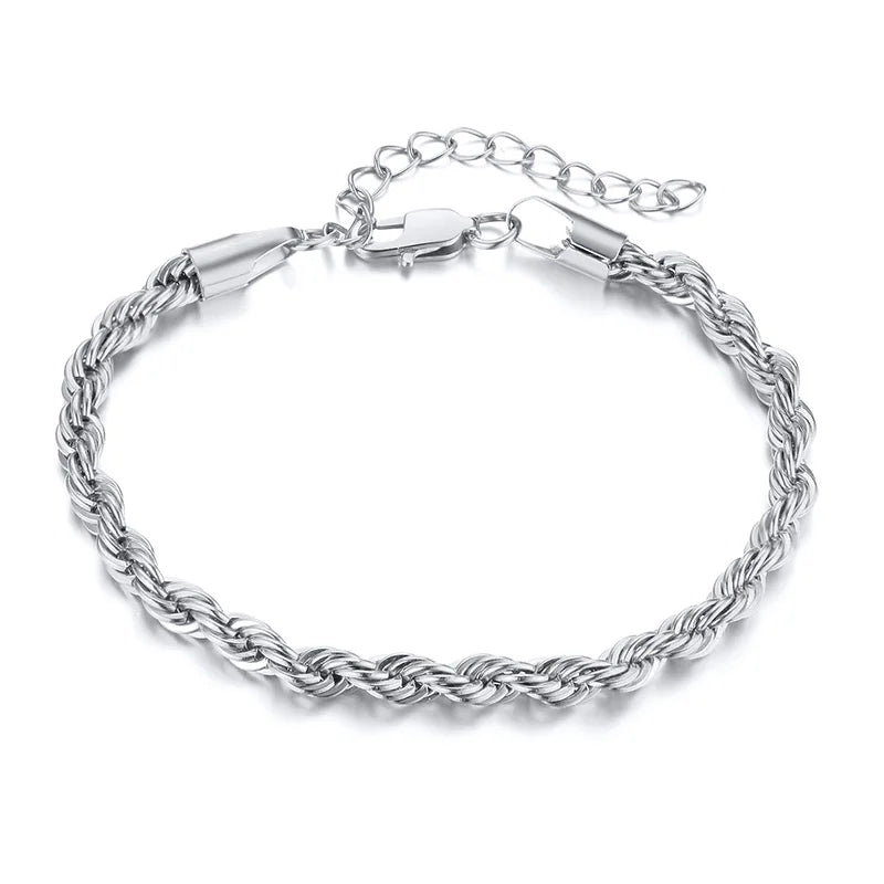 Layered Thin Round Snake Bracelet Stainless Steel Charm Women Bracelets
