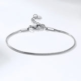 Layered Thin Round Snake Bracelet Stainless Steel Charm Women Bracelets