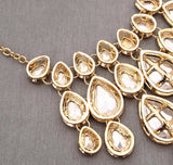 Layered Crystal Teardrop Wedding Necklace for Bridesmaids