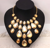Layered Crystal Teardrop Wedding Necklace for Bridesmaids