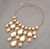 Layered Crystal Teardrop Wedding Necklace for Bridesmaids