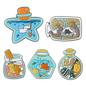 Lazy Kitten Dream Life Brooches Enamel Pin