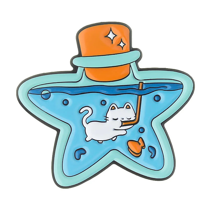 Lazy Kitten Dream Life Brooches Enamel Pin
