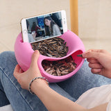 Lazy Snack Bowl Plastic Double-Layer Melon Seeds Snack Fruit Storage Box