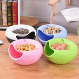 Lazy Snack Bowl Plastic Double-Layer Melon Seeds Snack Fruit Storage Box
