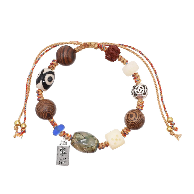 Retro Bohemian Wood Bead Women's Bracelet