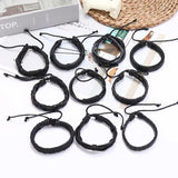 Leabyl Vintage DIY Bracelet Set - Men's Multilayer Leather Wrap