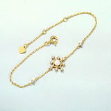 Leabyl 925 Silver Flower Pearl Charm Bracelet for Women