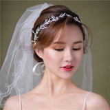 Leaf Bridal Headpiece Ribbon Bangs Hair Loop Hair Piece For Women Wedding