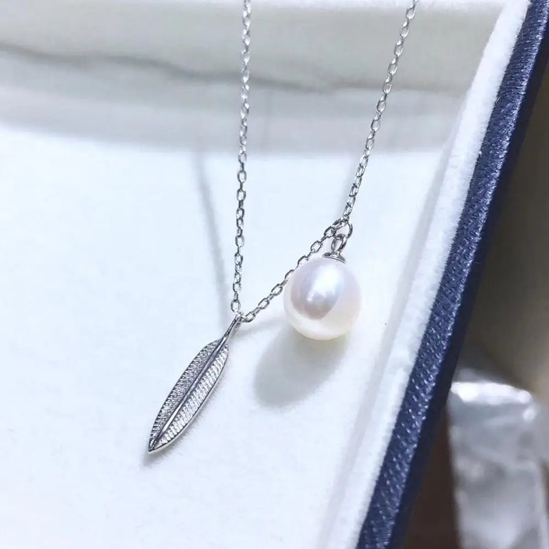 Leaf Arrival 925 Silver Necklace Chain w/ Pendant Mountings for Pearls