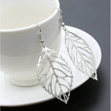 Leaf Earrings Women Jewelry Silver SZ0008-G