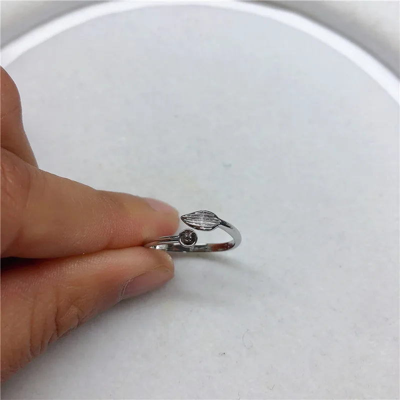 Adjustable Leaf Hot Ring Base Mountings for Pearl Beads