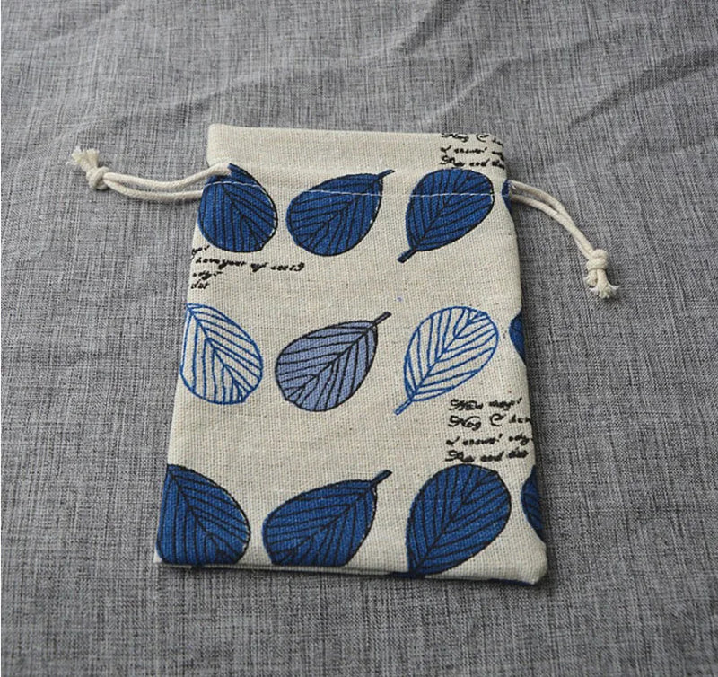 Assorted Leaf Linen Gift Pouches 50 Pack - Jute Packaging Bags