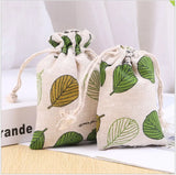 Assorted Leaf Linen Gift Pouches 50 Pack - Jute Packaging Bags