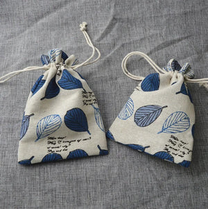 Assorted Leaf Linen Gift Pouches 50 Pack - Jute Packaging Bags